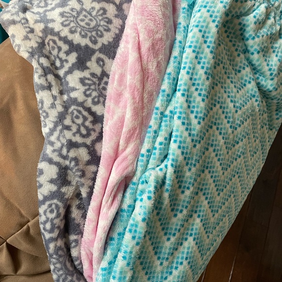 3 pair of ladies fleece lounge pants with elastic waist and drawstring size L - Picture 8 of 9